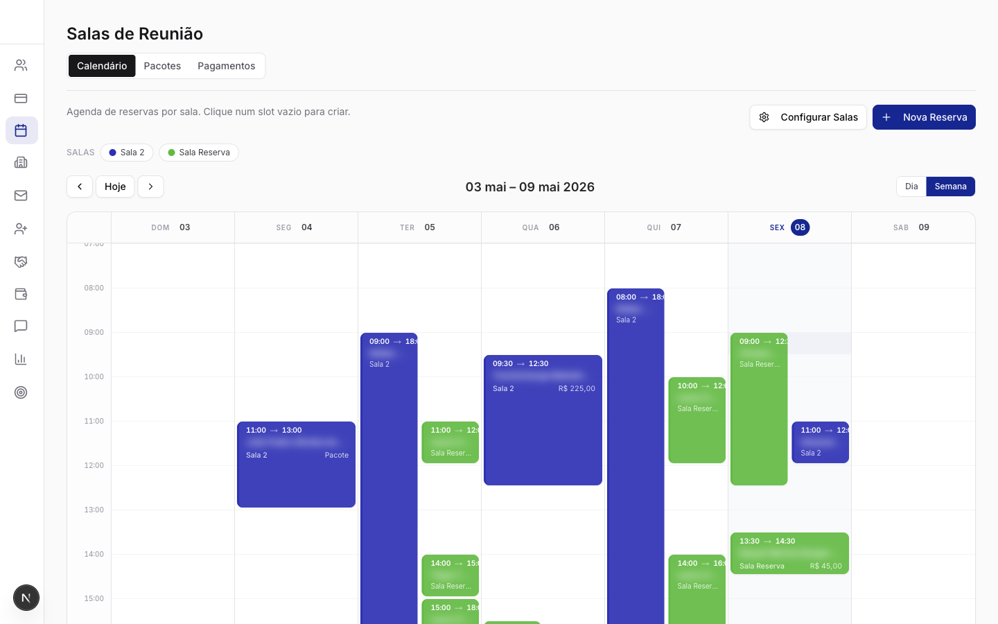 Meeting room calendar